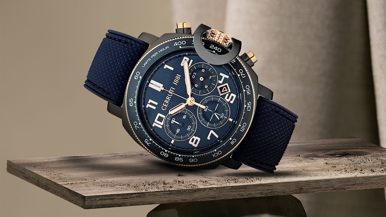 NEW CERRUTI 1881 Chronograph CRA28101 Watch in Blue Silicone Blue Dial Watch  | eBay