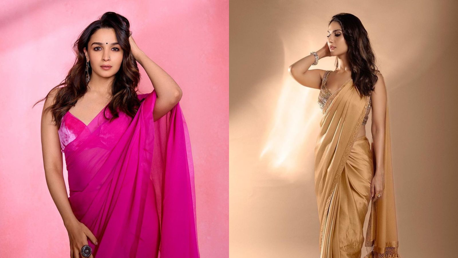 Buy LOOKOUT Alia Bhatt Inspired Chiffon Saree – Embrace Bollywood Elegance  at Amazon.in