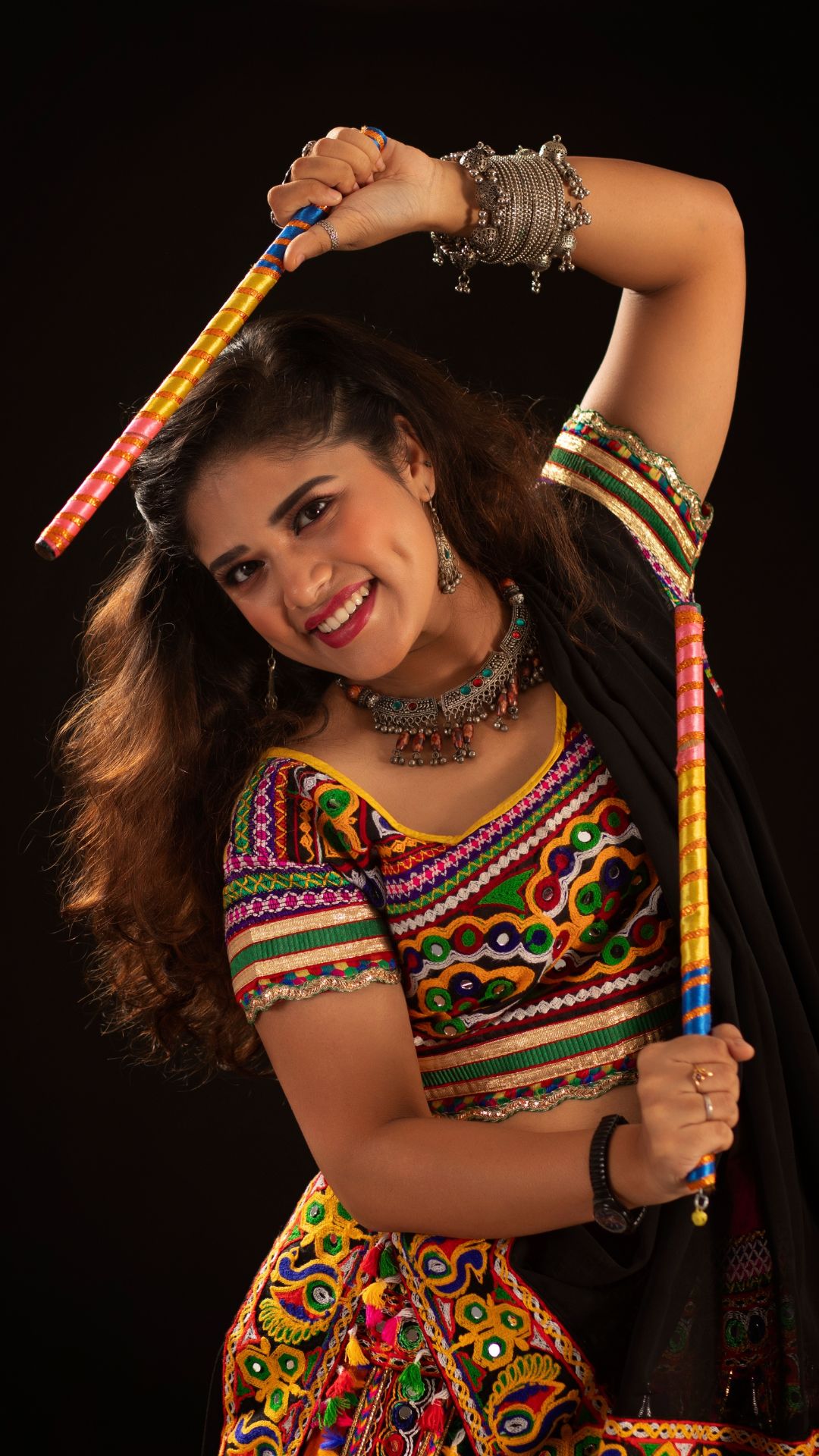 Professional Garba Dancer with Traditional Jewelry