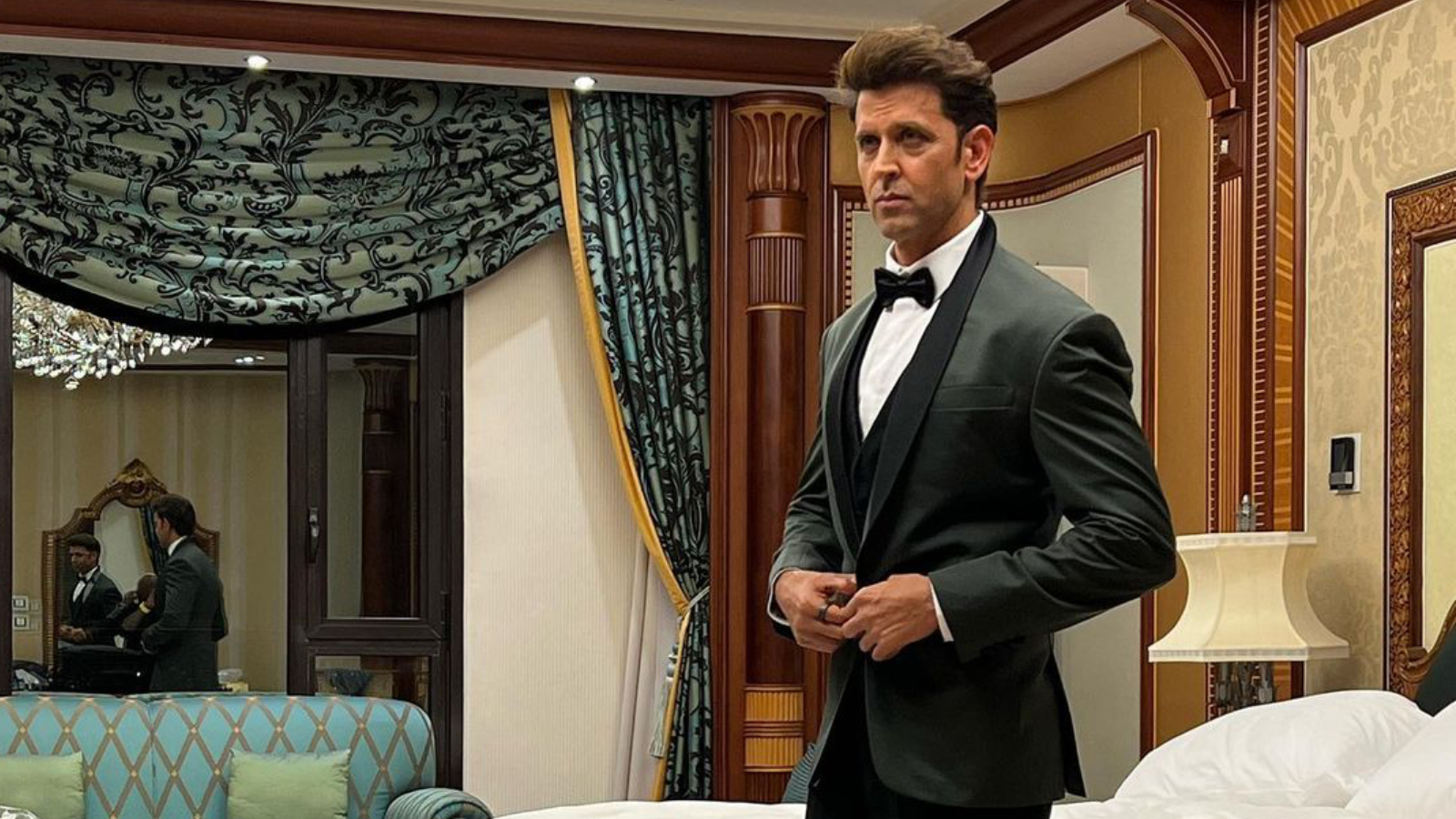 TROY COSTA - Hrithik Roshan in an Ice Grey three piece classic Suit  ensembled with Ivory Suit Shirt, Metallic grey slim Tie & Pocket square. |  Facebook
