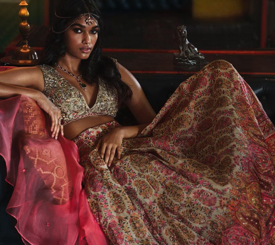 Buy Burgundy Ishana Embroidered Lehenga Set Online - RI.Ritu Kumar  International Store View