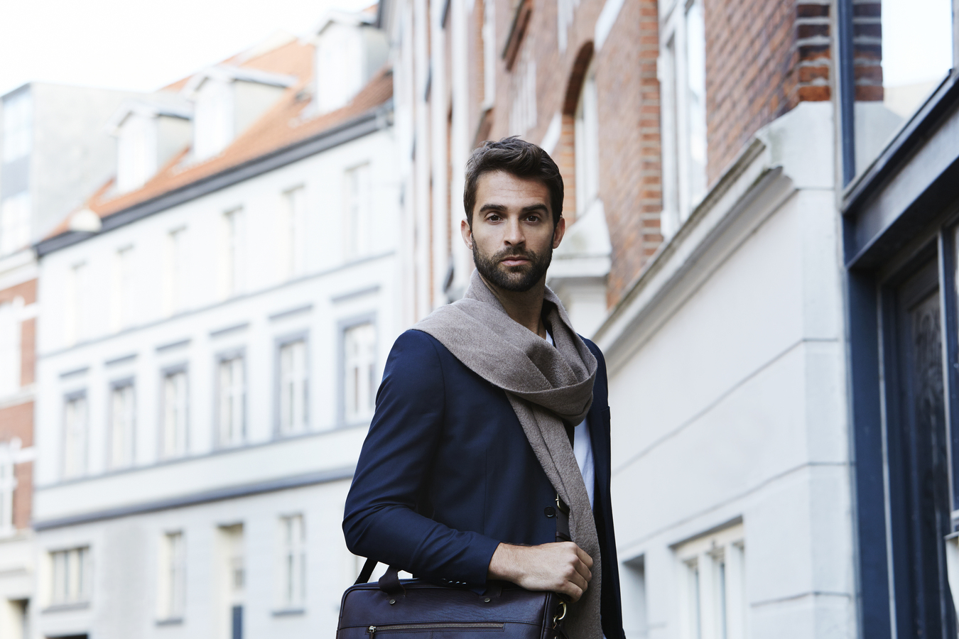mens scarf style, blazer