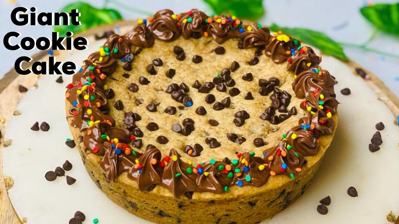 Eggless Chocolate Chip Cookie Cake Recipe – Foodies of India