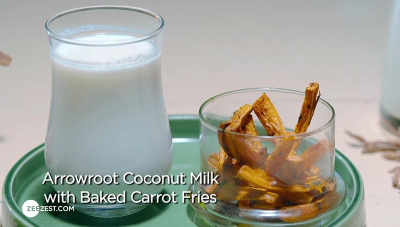 Arrowroot Coconut Milk with Baked Carrot Fries