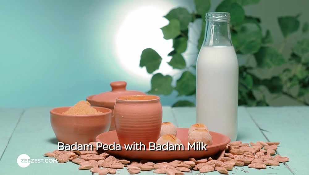 Badam Peda with Badam Milk