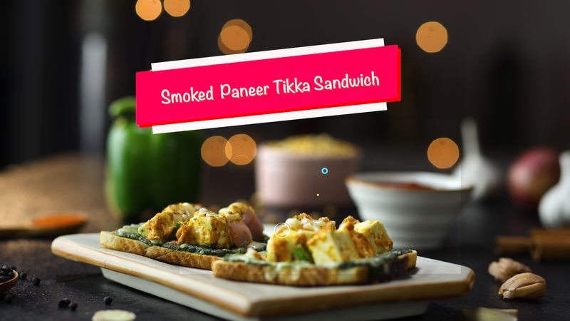 Smoked Paneer Tikka Open Sandwich